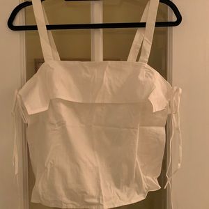 White cotton Club Monaco crop top